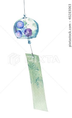 風鈴牽牛花水彩例證 風鈴牽牛花水彩例證 40283063