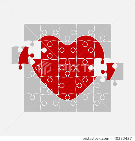 One Red Puzzle Heart. Jigsaw Love. Medical. One Red Puzzle Heart. Jigsaw Love. Medical. 40283427