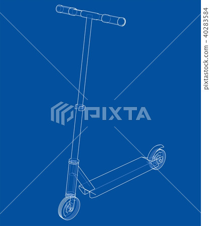 Kick scooter outline. Vector 40283584