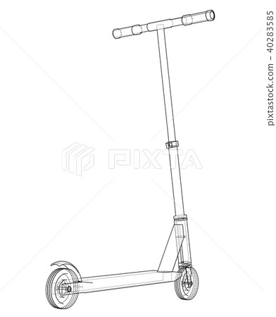 Kick scooter outline. Vector 40283585