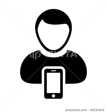 Mobile user icon vector male person profile avatar Mobile user icon vector male person profile avatar 40283842