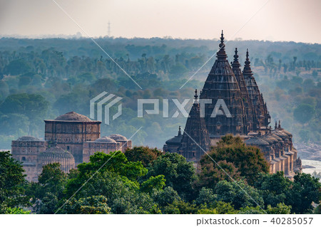 Chatris or Cenotaphs in Orchha, India 40285057