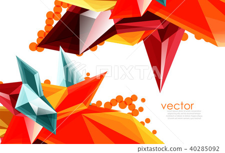 Color glass crystals on white background, geometric abstract composition with glass gemstones and Color glass crystals on white background, geometric abstract composition with glass gemstones and 40285092