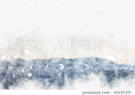 Mountain hill on watercolor painting background. Mountain hill on watercolor painting background. 40285207