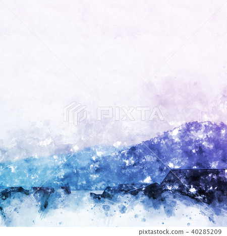 Mountain hill on watercolor painting background. Mountain hill on watercolor painting background. 40285209