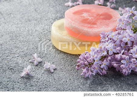 Handmade soap scrub and lilac 40285761