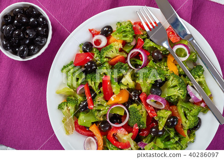 fresh broccoli salad on a plate 40286097