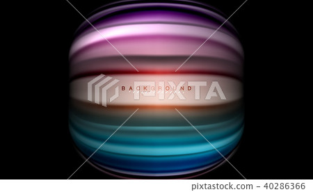 Fluid wavy multicolored lines on black 40286366