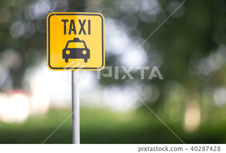 taxi sign on the background blurred 40287428
