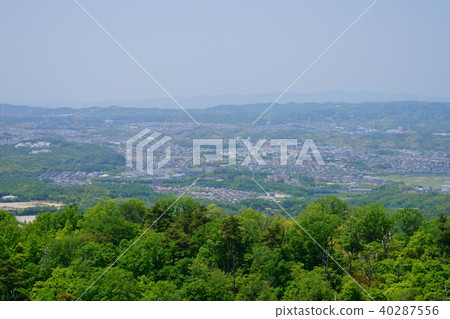 鳥瞰圖·從5月的Wakasasan峰（北部，高地方向）觀看2 40287556