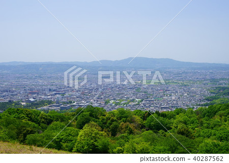 Aerial view · A view from the summit of Wakasasan in May (Seidaiji Temple, towards Ikomayama) 40287562