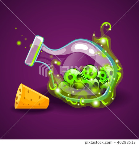 Bottle of magic elixir with skull-2 40288512