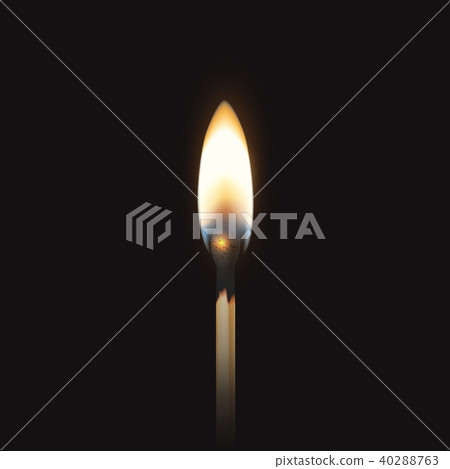 Vector 3d realistic burning match stick icon... - Stock Illustration ...