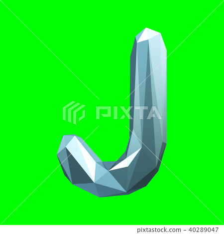 Capital latin letter J in low poly style isolated on green background Capital latin letter J in low poly style isolated on green background 40289047