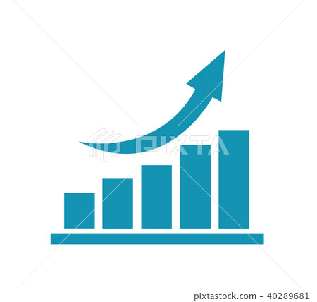 Vector growing graph icon - Stock Illustration [40289681] - PIXTA