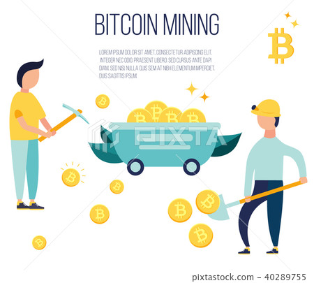 Concept design with people mining bitcoins. 40289755