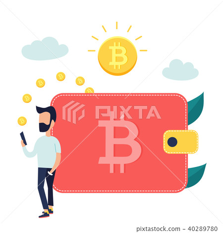 Concept design of relocating bitcoins into wallet Concept design of relocating bitcoins into wallet 40289780