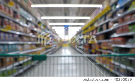 Blurry images of supermarket cart in big stores Blurry images of supermarket cart in big stores 40290059