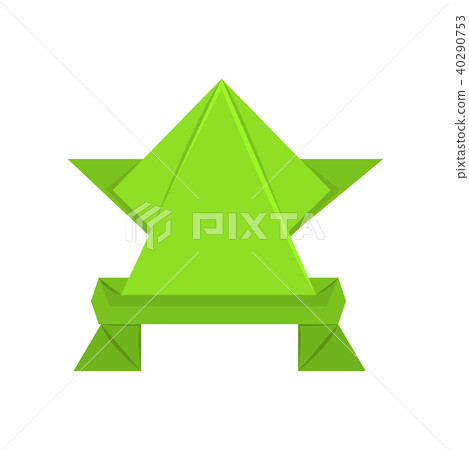Green paper frog made in origami technique vector Illustration on a white background Green paper frog made in origami technique vector Illustration on a white background 40290753