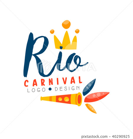 Rio Carnival logo design, bright fest.ive party banner template vector Illustration on a white 40290925