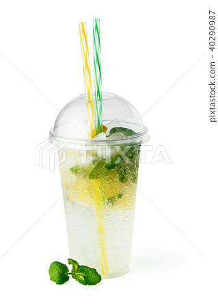 Lemonade in plastic glass, cooling fruit drink Lemonade in plastic glass, cooling fruit drink 40290987