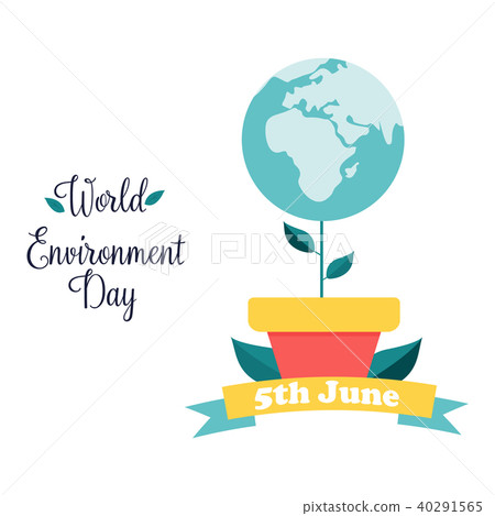 Poster for World Environment Day with globe plant Poster for World Environment Day with globe plant 40291565