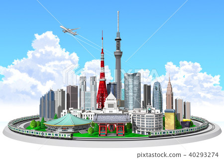 城市景觀，東京，山手線接近雲 40293274