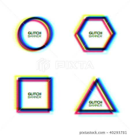 Abstract Glitch Texture Frame Set Distorted Stock