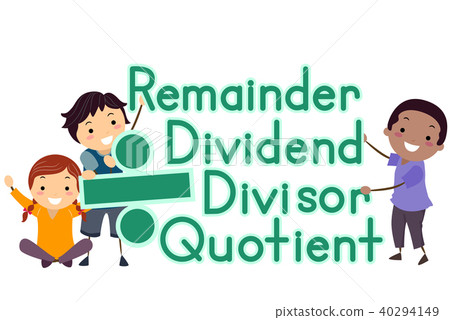 Stickman Kids Division Equation Terms Illustration 40294149