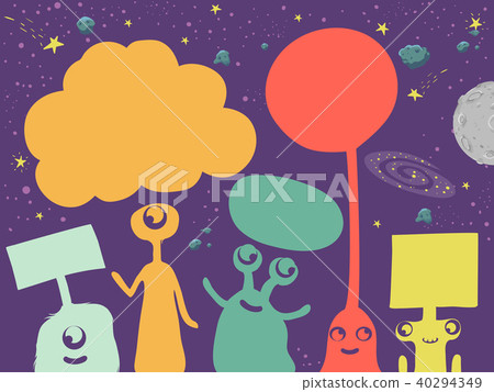 Alien Outer Space Signage Illustration Alien Outer Space Signage Illustration 40294349