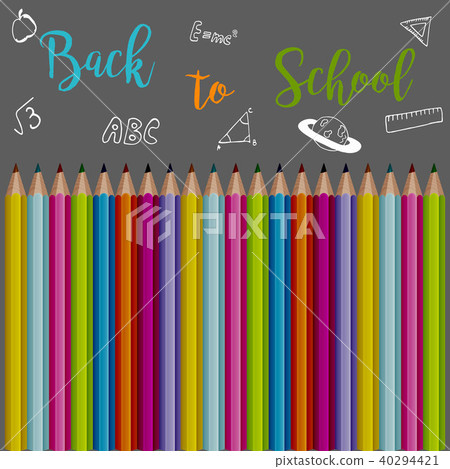 Set of Realistic Colorful Pencils and doodles  40294421