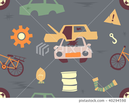 Junkyard Seamless Background Illustration - Stock Illustration ...