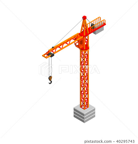 Tower crane. Isolated on white background. Tower crane. Isolated on white background. 40295743