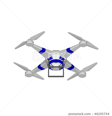 Drone with camera, UAV. Isolated on white Drone with camera, UAV. Isolated on white 40295744
