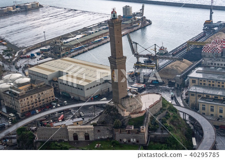 genoa town aerial view lanterna lighthouse genoa town aerial view lanterna lighthouse 40295785