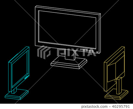 Computer monitor icon. Isolated on black Computer monitor icon. Isolated on black 40295791
