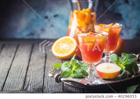 Sangria or punch with fruits Sangria or punch with fruits 40296053