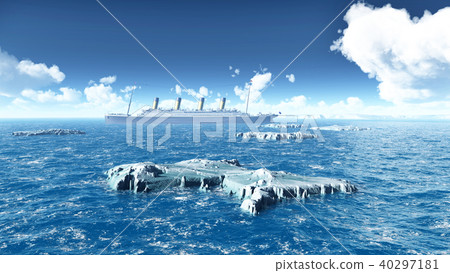 Icebergs and ocean liner 40297181