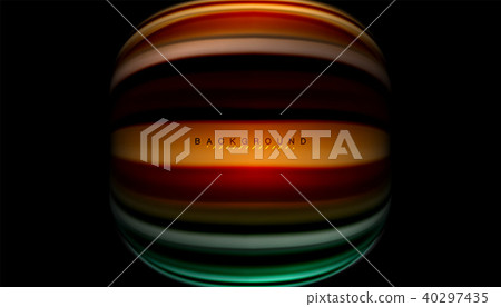 Fluid wavy multicolored lines on black Fluid wavy multicolored lines on black 40297435
