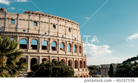 A view of the Coliseum, Italy. Blue sky A view of the Coliseum, Italy. Blue sky 40297556