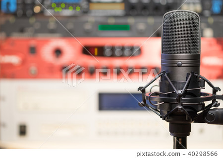 microphone on audio equipment background 40298566