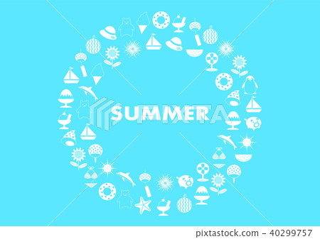 Summer summer illustration logo frame round 40299757