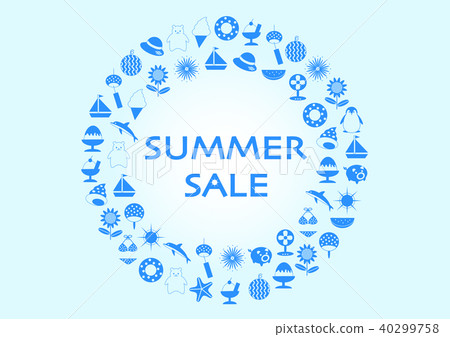 Summer sale illustration logo frame round 40299758