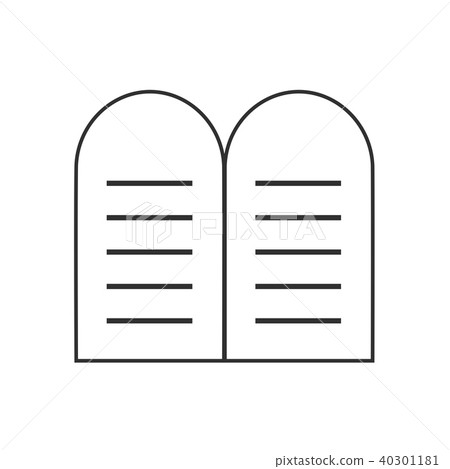 Tablets of the Law icon in black outline design Tablets of the Law icon in black outline design 40301181
