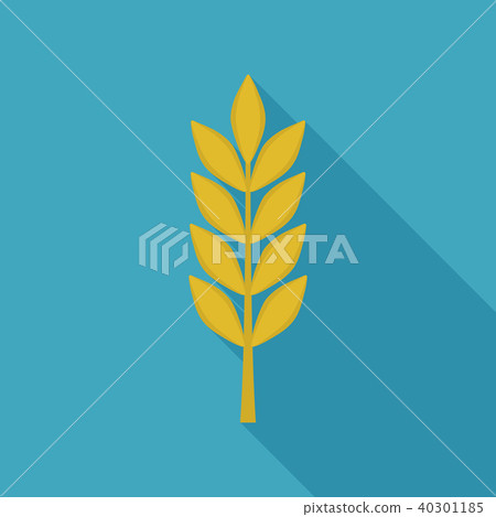 Wheat icon in flat long shadow design Wheat icon in flat long shadow design 40301185