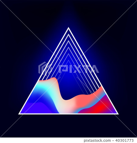 tech triangle sound wave abstract background - Stock Illustration