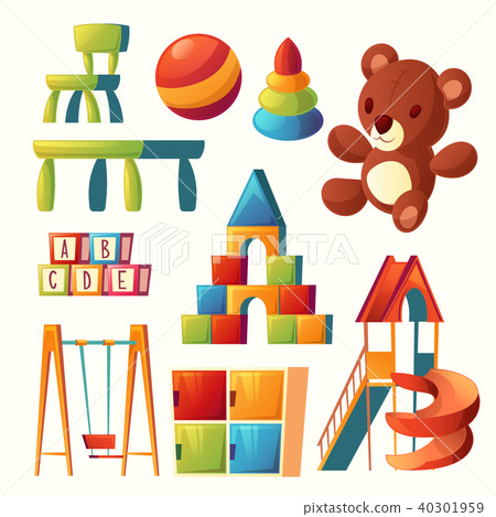 Vector cartoon toys for children playground, kindergarten Vector cartoon toys for children playground, kindergarten 40301959