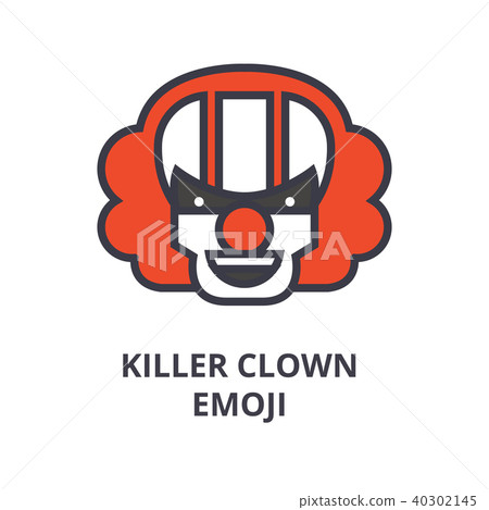 killer clown emoji vector line icon, sign, illustration on background, editable strokes killer clown emoji vector line icon, sign, illustration on background, editable strokes 40302145