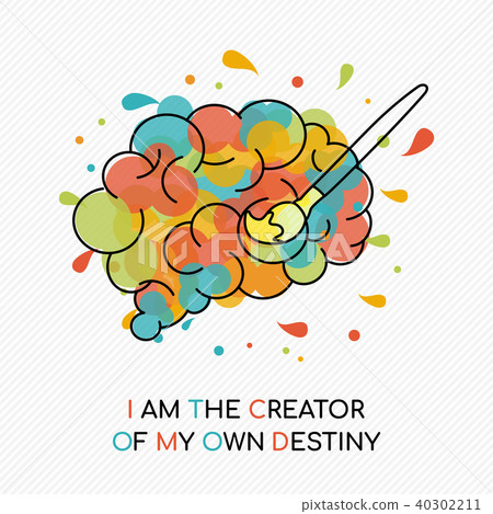 Life motivation quote concept of human brain Life motivation quote concept of human brain 40302211