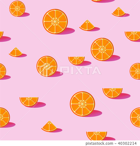 Orange fruit seamless pattern background - Stock Illustration [40302214 ...